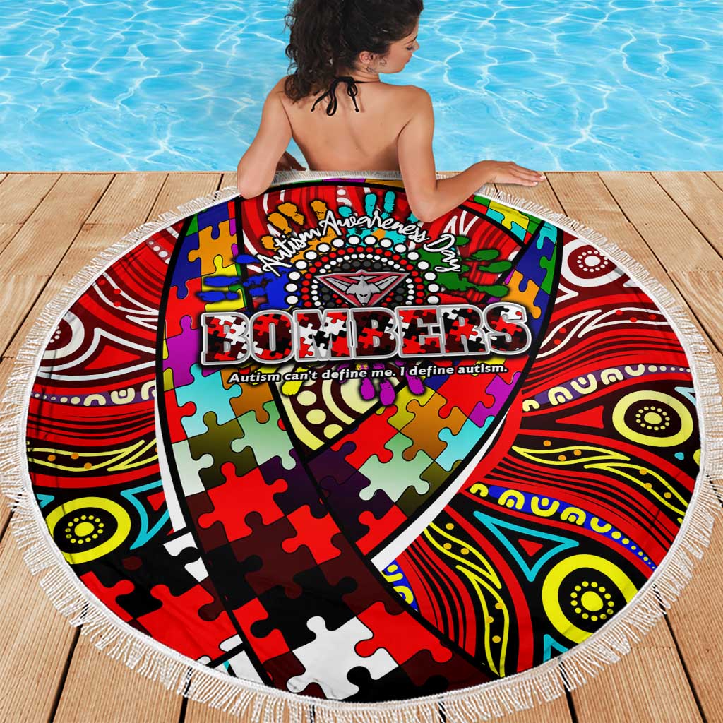 Autism Awareness Australia Essendon Bombers Beach Blanket Aboriginal Indigenous Art