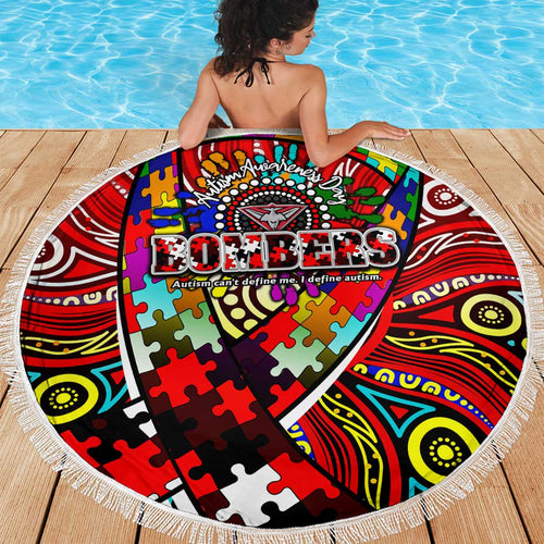 Autism Awareness Australia Essendon Bombers Beach Blanket Aboriginal Indigenous Art