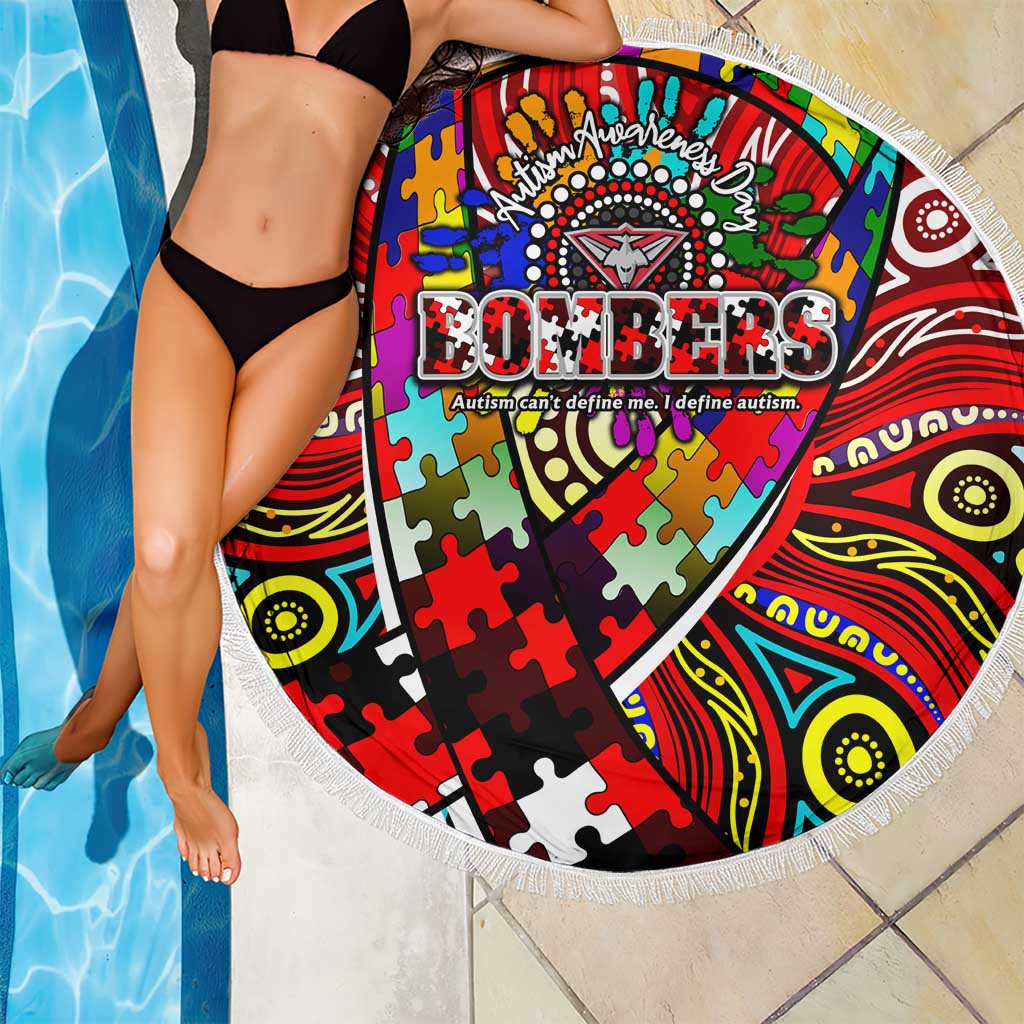 Autism Awareness Australia Essendon Bombers Beach Blanket Aboriginal Indigenous Art