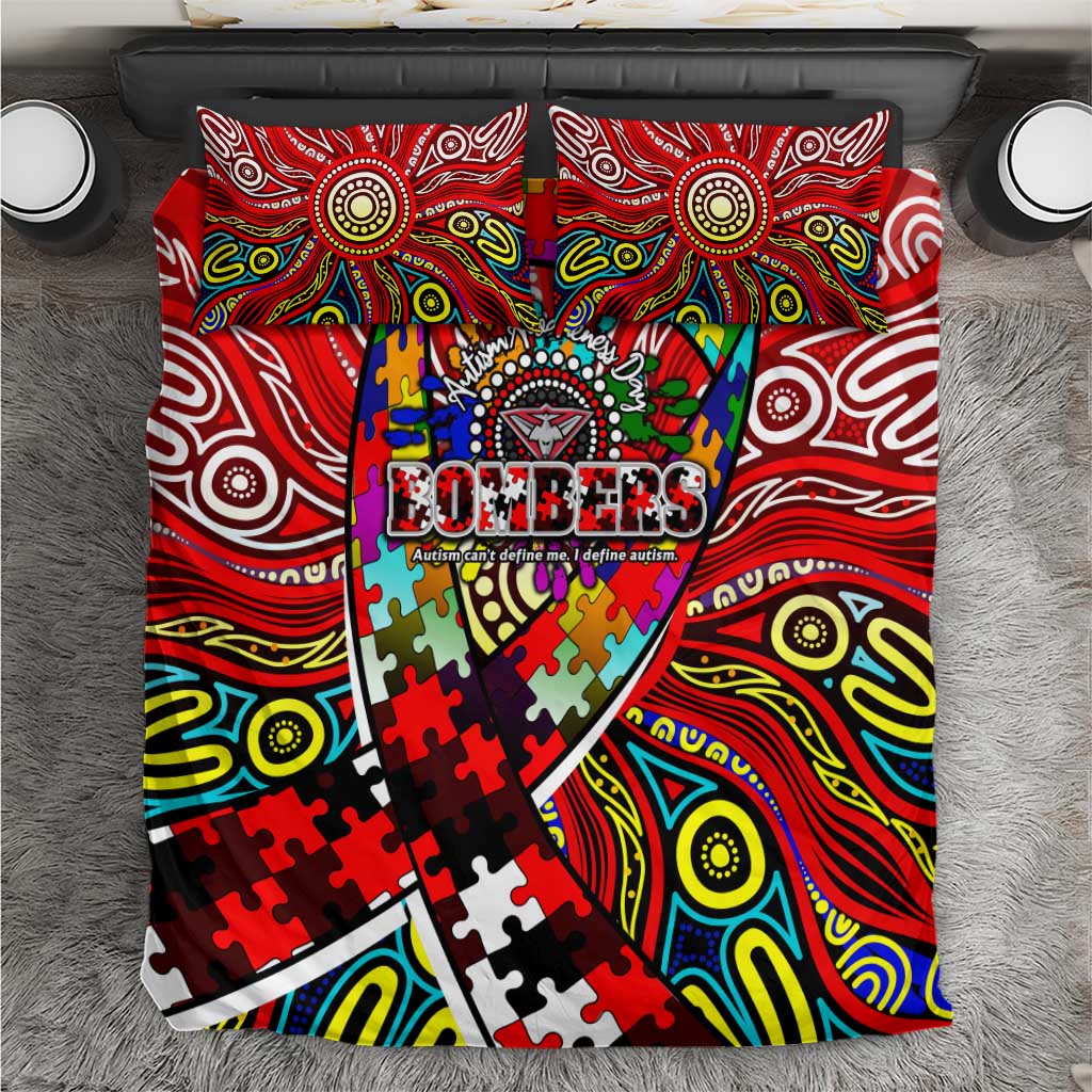 Autism Awareness Australia Essendon Bombers Bedding Set Aboriginal Indigenous Art