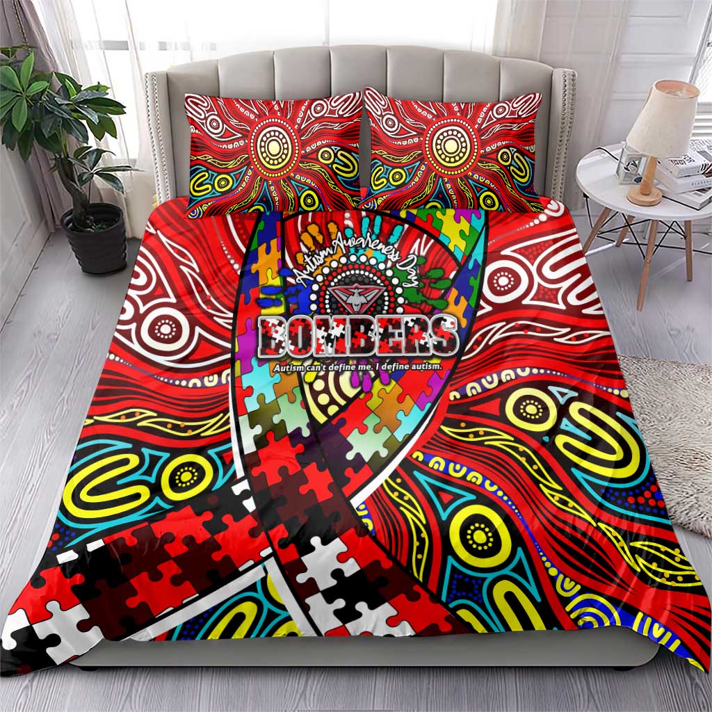 Autism Awareness Australia Essendon Bombers Bedding Set Aboriginal Indigenous Art