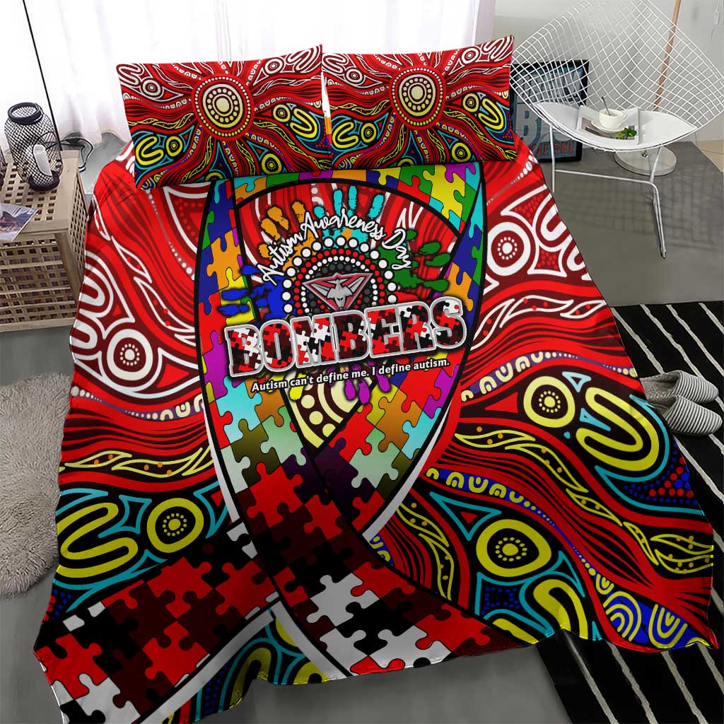 Autism Awareness Australia Essendon Bombers Bedding Set Aboriginal Indigenous Art