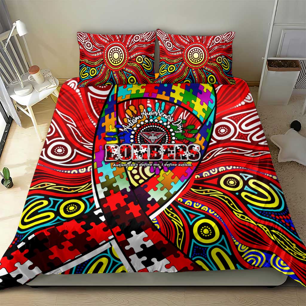 Autism Awareness Australia Essendon Bombers Bedding Set Aboriginal Indigenous Art