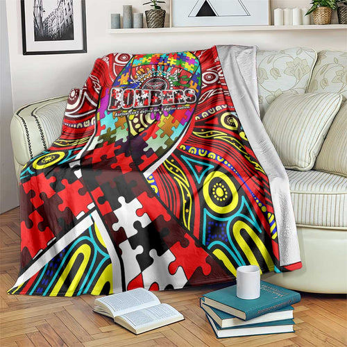 Autism Awareness Australia Essendon Bombers Blanket Aboriginal Indigenous Art