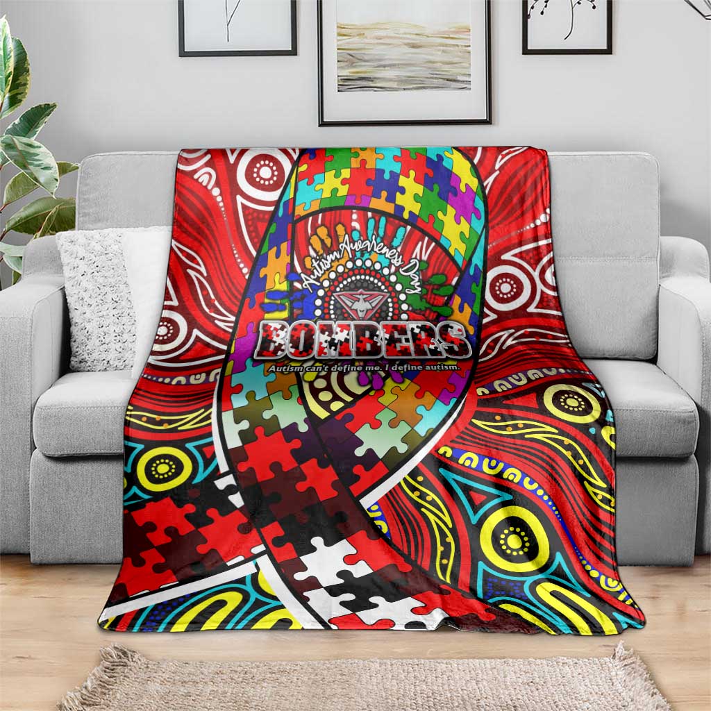 Autism Awareness Australia Essendon Bombers Blanket Aboriginal Indigenous Art