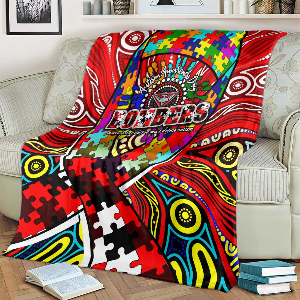 Autism Awareness Australia Essendon Bombers Blanket Aboriginal Indigenous Art