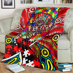 Autism Awareness Australia Essendon Bombers Blanket Aboriginal Indigenous Art