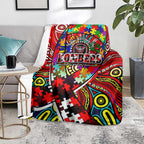 Autism Awareness Australia Essendon Bombers Blanket Aboriginal Indigenous Art