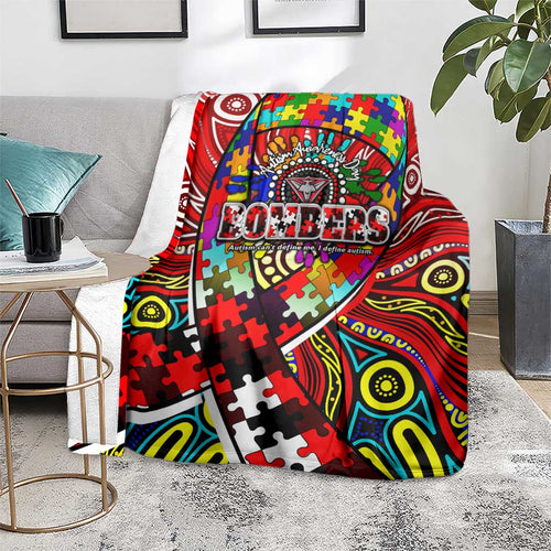 Autism Awareness Australia Essendon Bombers Blanket Aboriginal Indigenous Art