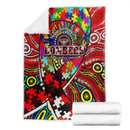 Autism Awareness Australia Essendon Bombers Blanket Aboriginal Indigenous Art