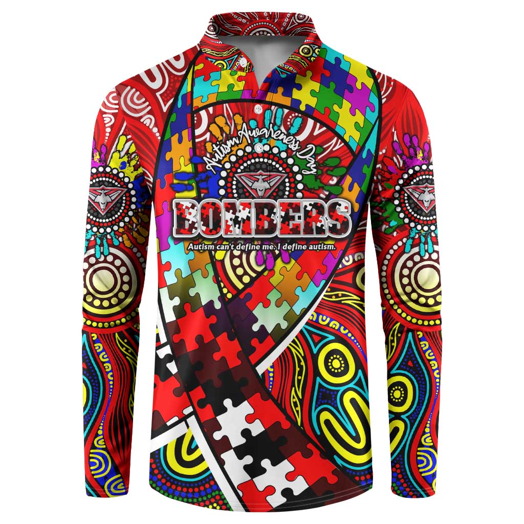 Autism Awareness Australia Essendon Bombers Button Sweatshirt Aboriginal Indigenous Art