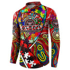 Autism Awareness Australia Essendon Bombers Button Sweatshirt Aboriginal Indigenous Art