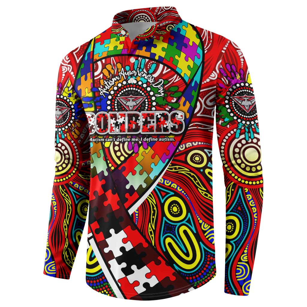 Autism Awareness Australia Essendon Bombers Button Sweatshirt Aboriginal Indigenous Art