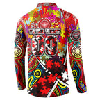 Autism Awareness Australia Essendon Bombers Button Sweatshirt Aboriginal Indigenous Art