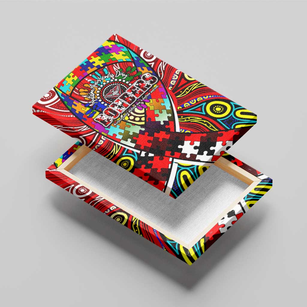 Autism Awareness Australia Essendon Bombers Canvas Wall Art Aboriginal Indigenous Art
