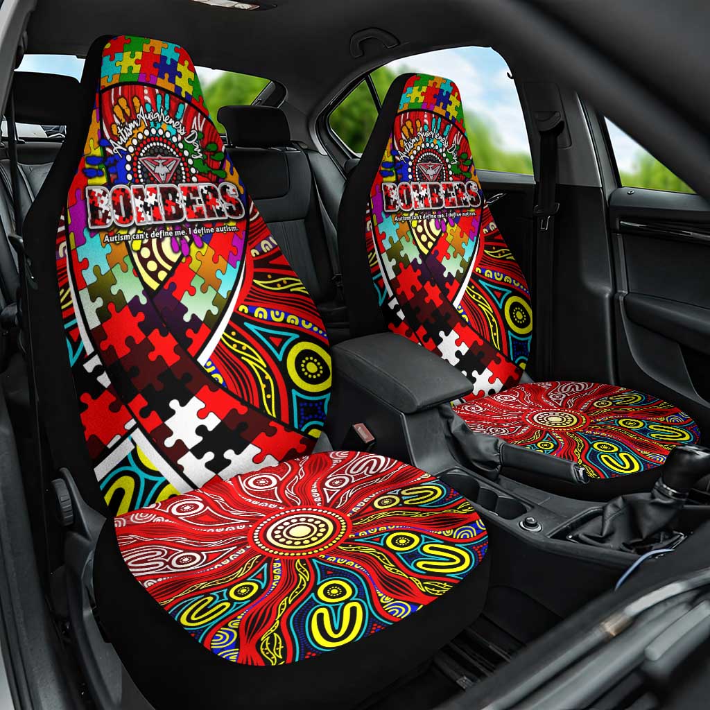 Autism Awareness Australia Essendon Bombers Car Seat Cover Aboriginal Indigenous Art