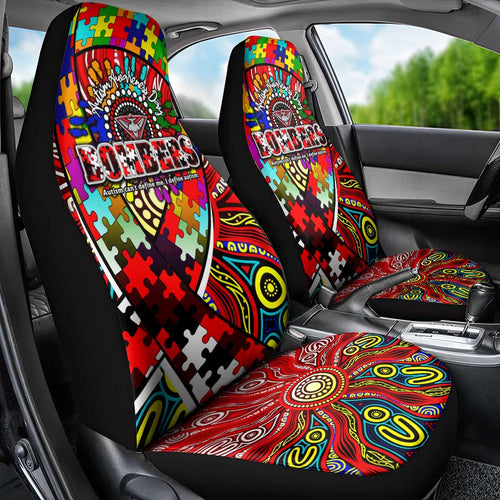 Autism Awareness Australia Essendon Bombers Car Seat Cover Aboriginal Indigenous Art