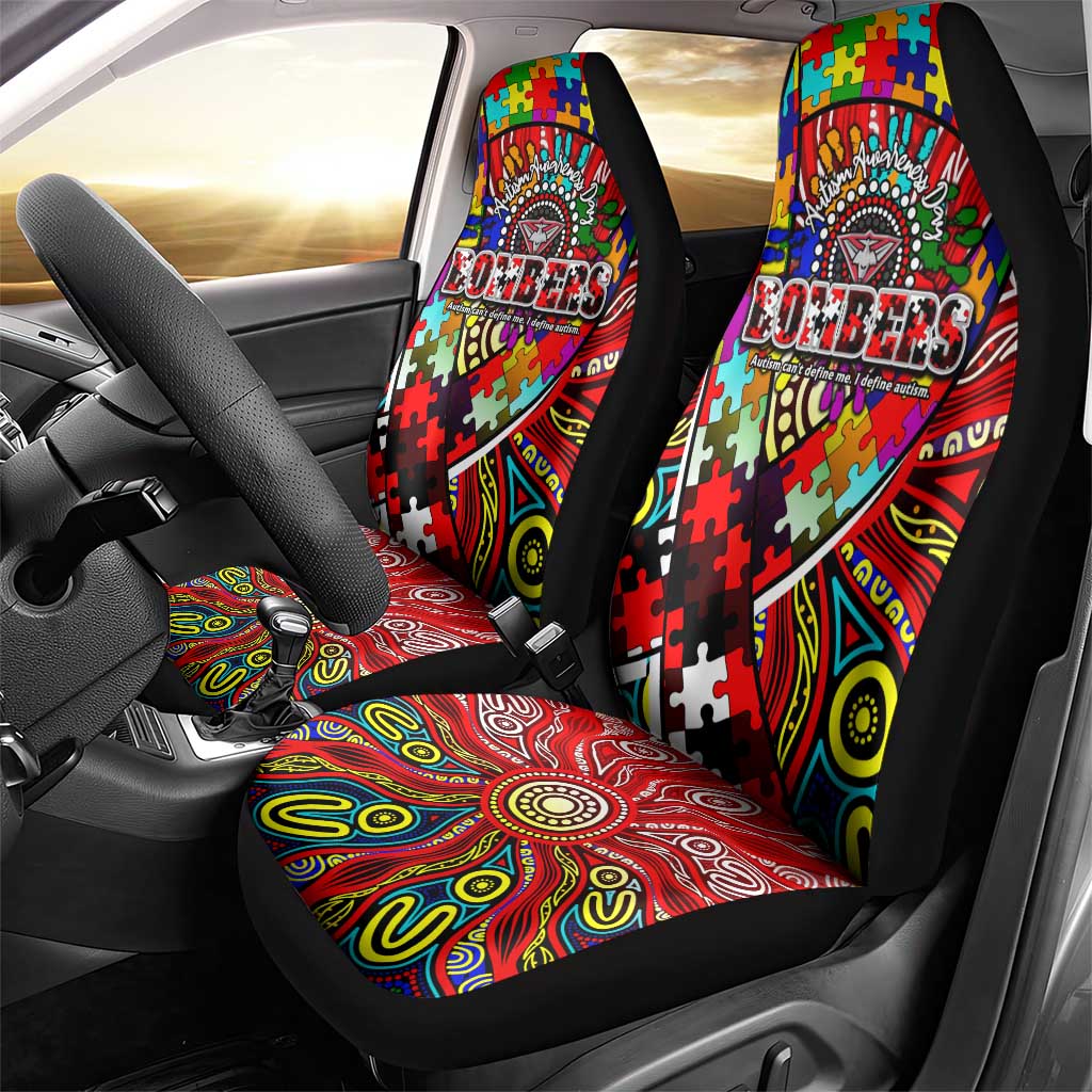 Autism Awareness Australia Essendon Bombers Car Seat Cover Aboriginal Indigenous Art