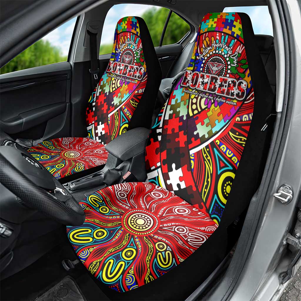 Autism Awareness Australia Essendon Bombers Car Seat Cover Aboriginal Indigenous Art