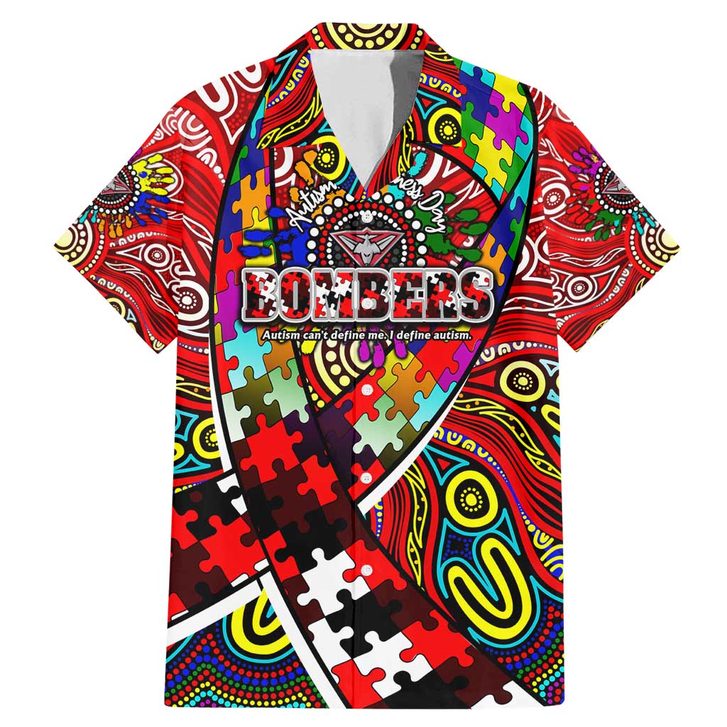 Autism Awareness Australia Essendon Bombers Family Matching Mermaid Dress and Hawaiian Shirt Aboriginal Indigenous Art