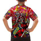 Autism Awareness Australia Essendon Bombers Family Matching Short Sleeve Bodycon Dress and Hawaiian Shirt Aboriginal Indigenous Art