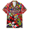 Autism Awareness Australia Essendon Bombers Family Matching Short Sleeve Bodycon Dress and Hawaiian Shirt Aboriginal Indigenous Art