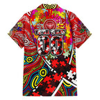 Autism Awareness Australia Essendon Bombers Family Matching Short Sleeve Bodycon Dress and Hawaiian Shirt Aboriginal Indigenous Art