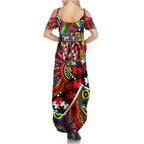 Autism Awareness Australia Essendon Bombers Family Matching Summer Maxi Dress and Hawaiian Shirt Aboriginal Indigenous Art