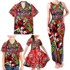 Autism Awareness Australia Essendon Bombers Family Matching Tank Maxi Dress and Hawaiian Shirt Aboriginal Indigenous Art