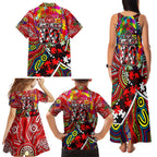 Autism Awareness Australia Essendon Bombers Family Matching Tank Maxi Dress and Hawaiian Shirt Aboriginal Indigenous Art