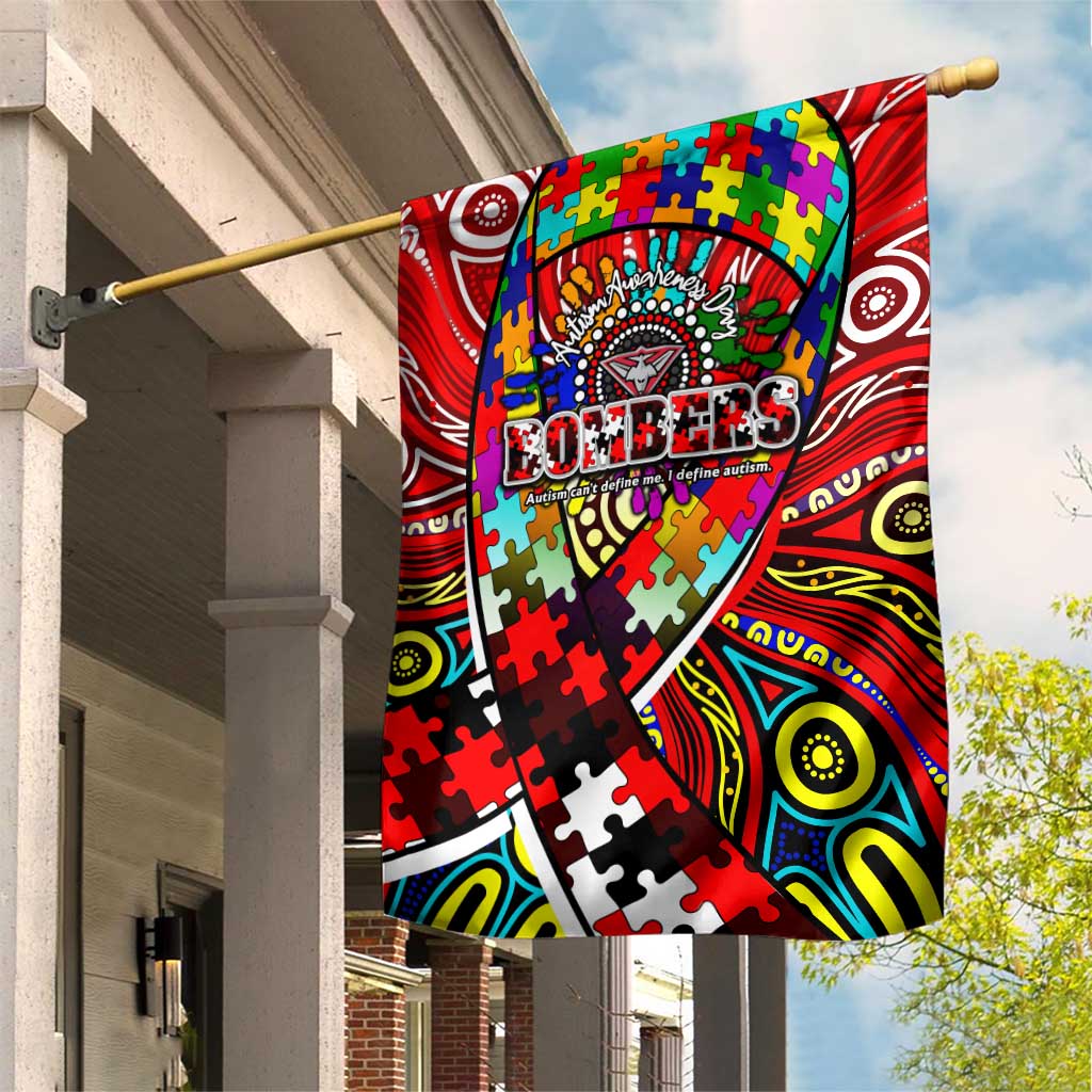 Autism Awareness Australia Essendon Bombers Garden Flag Aboriginal Indigenous Art