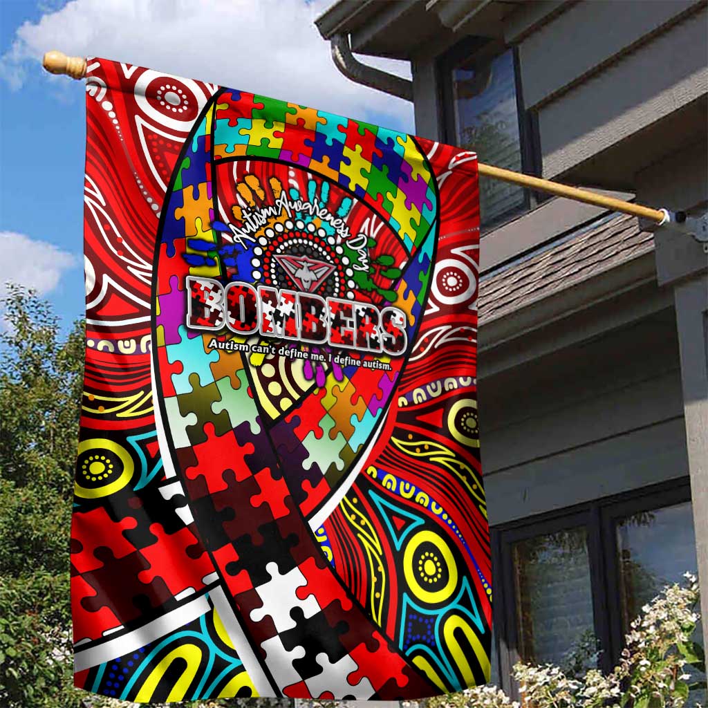 Autism Awareness Australia Essendon Bombers Garden Flag Aboriginal Indigenous Art