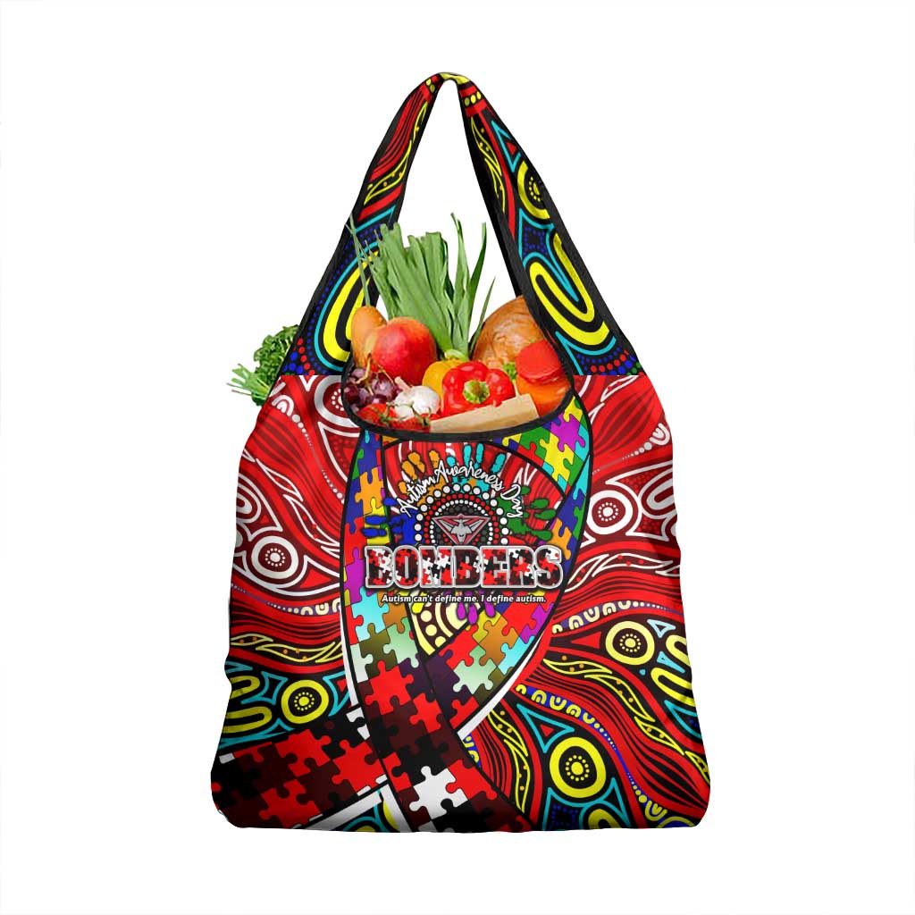 Autism Awareness Australia Essendon Bombers Grocery Bag Aboriginal Indigenous Art