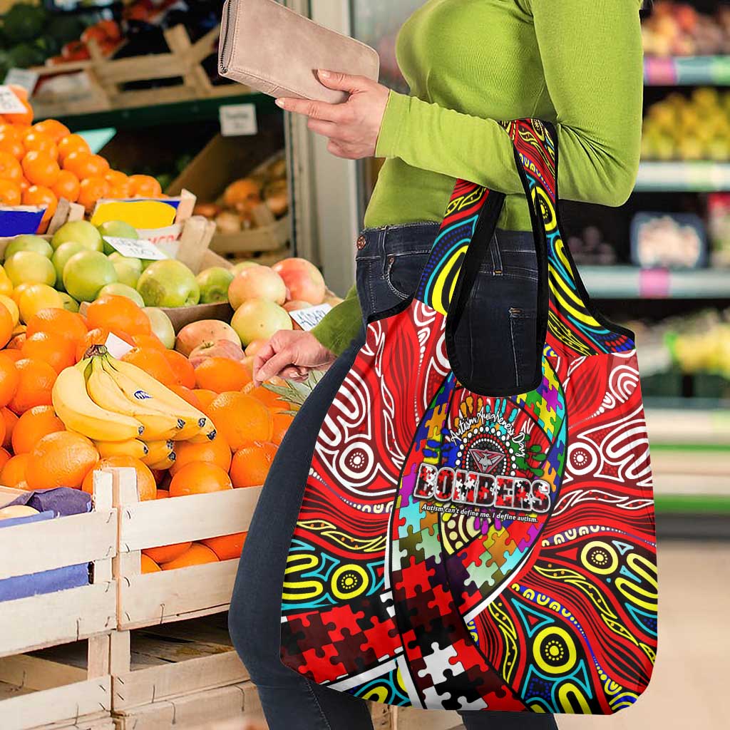 Autism Awareness Australia Essendon Bombers Grocery Bag Aboriginal Indigenous Art
