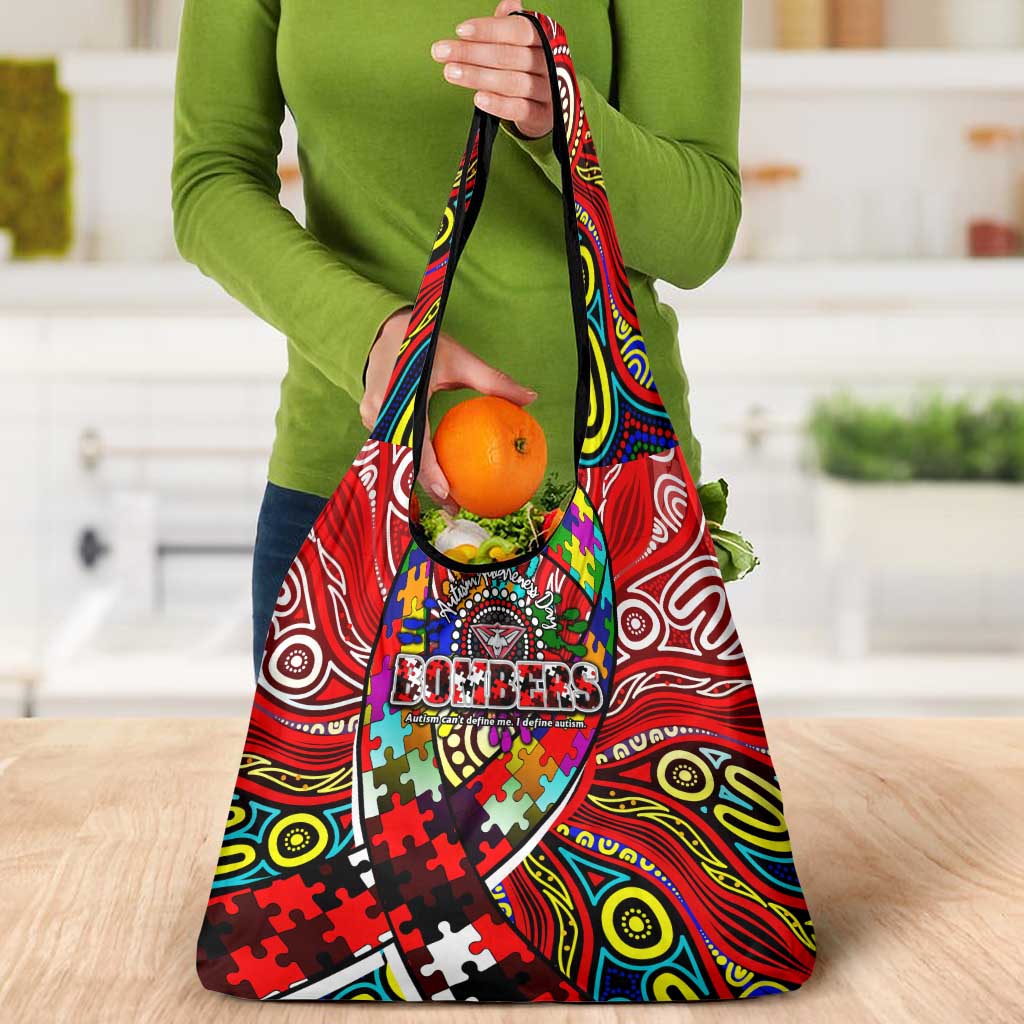 Autism Awareness Australia Essendon Bombers Grocery Bag Aboriginal Indigenous Art