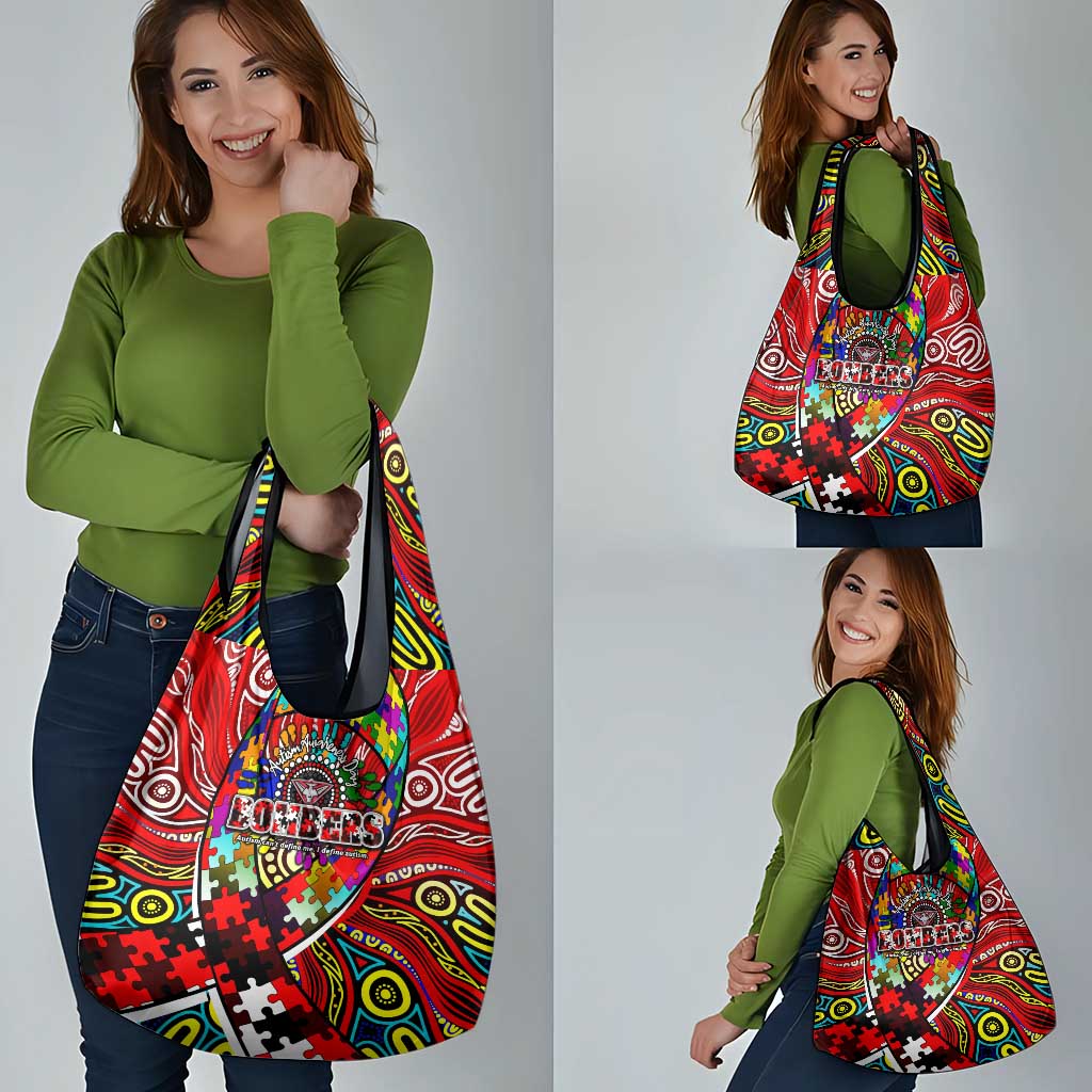 Autism Awareness Australia Essendon Bombers Grocery Bag Aboriginal Indigenous Art
