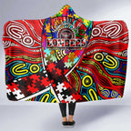 Autism Awareness Australia Essendon Bombers Hooded Blanket Aboriginal Indigenous Art