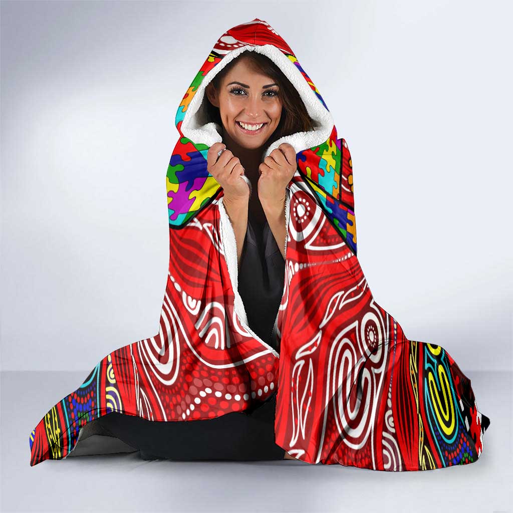 Autism Awareness Australia Essendon Bombers Hooded Blanket Aboriginal Indigenous Art