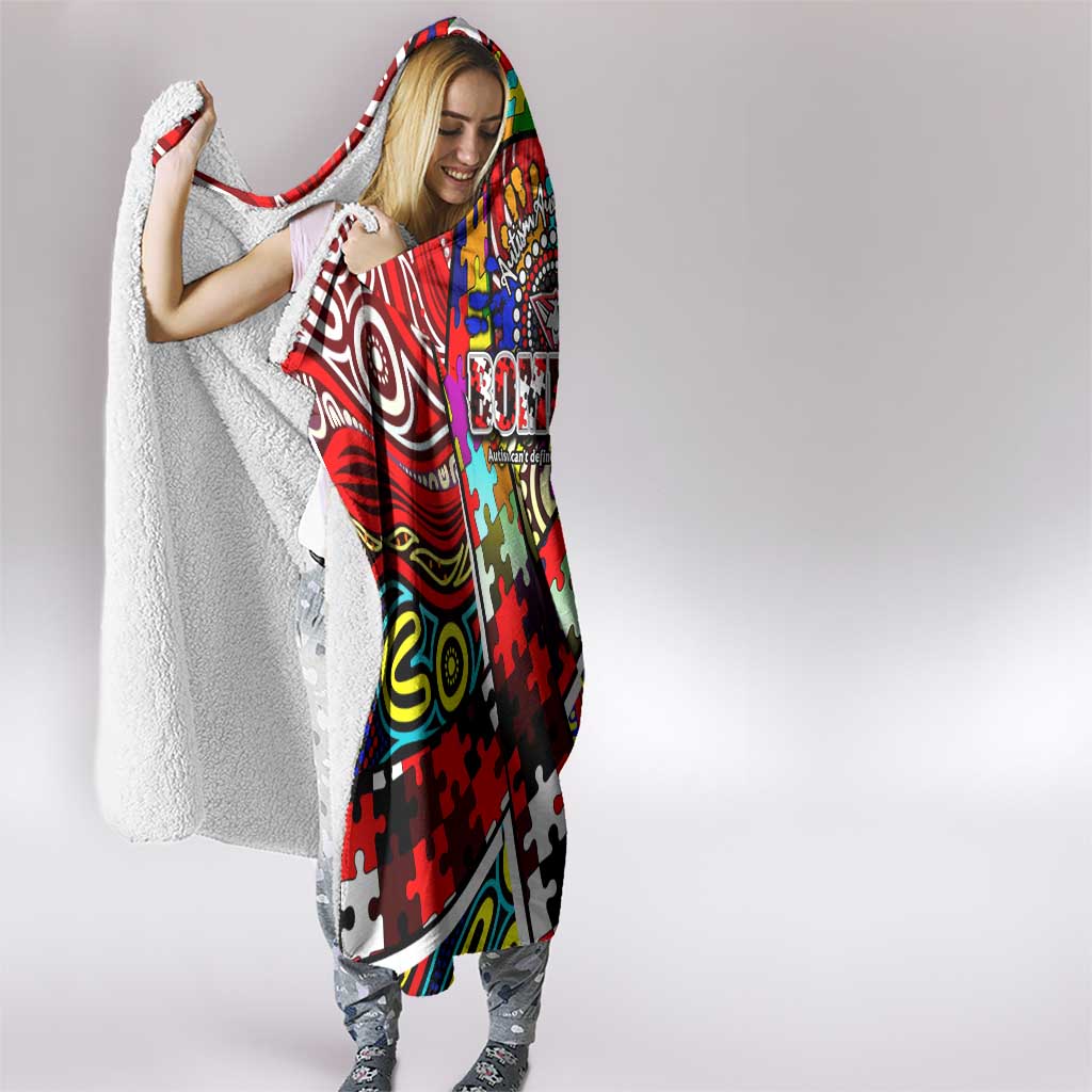 Autism Awareness Australia Essendon Bombers Hooded Blanket Aboriginal Indigenous Art