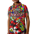 Autism Awareness Australia Essendon Bombers Kid Polo Shirt Aboriginal Indigenous Art