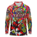 Autism Awareness Australia Essendon Bombers Long Sleeve Polo Shirt Aboriginal Indigenous Art