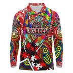Autism Awareness Australia Essendon Bombers Long Sleeve Polo Shirt Aboriginal Indigenous Art