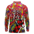 Autism Awareness Australia Essendon Bombers Long Sleeve Polo Shirt Aboriginal Indigenous Art