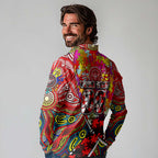 Autism Awareness Australia Essendon Bombers Long Sleeve Polo Shirt Aboriginal Indigenous Art