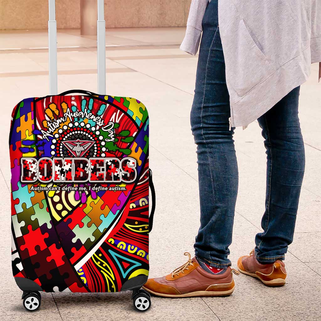 Autism Awareness Australia Essendon Bombers Luggage Cover Aboriginal Indigenous Art
