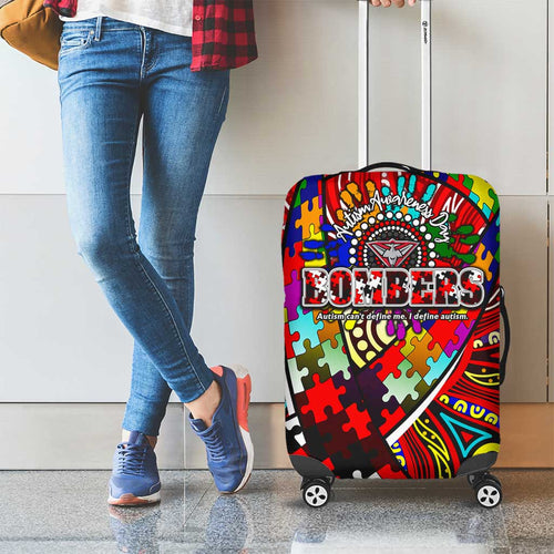 Autism Awareness Australia Essendon Bombers Luggage Cover Aboriginal Indigenous Art