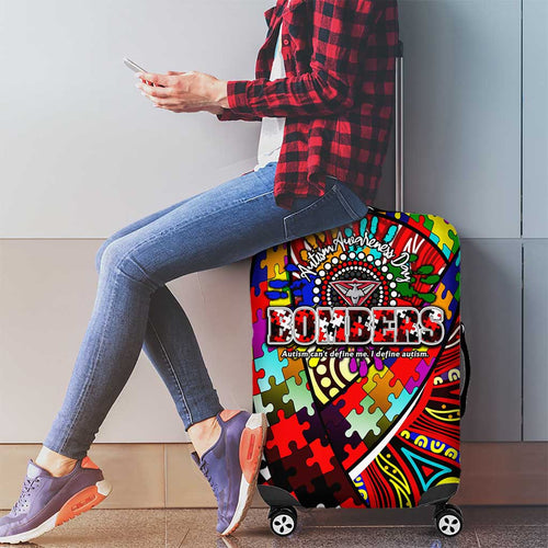 Autism Awareness Australia Essendon Bombers Luggage Cover Aboriginal Indigenous Art