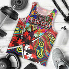 Autism Awareness Australia Essendon Bombers Men Tank Top Aboriginal Indigenous Art