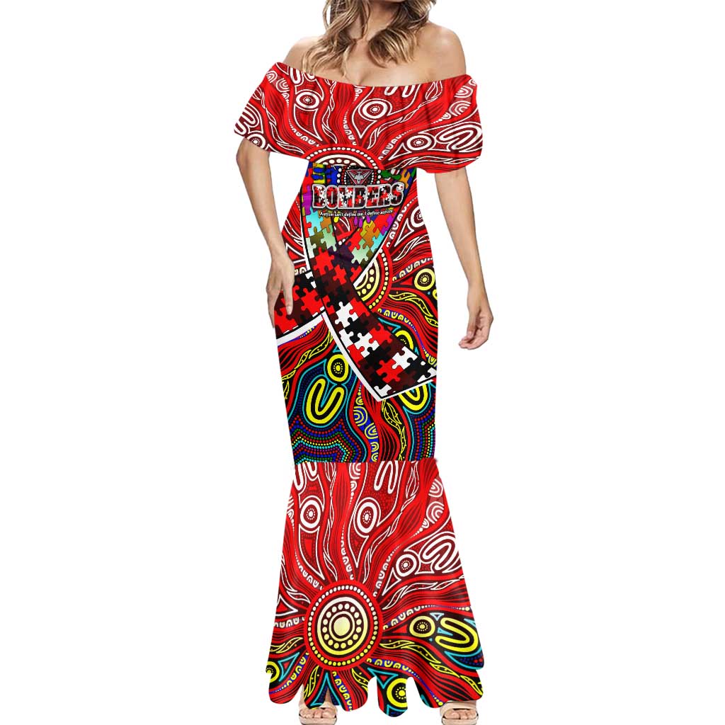 Autism Awareness Australia Essendon Bombers Mermaid Dress Aboriginal Indigenous Art