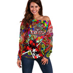 Autism Awareness Australia Essendon Bombers Off Shoulder Sweater Aboriginal Indigenous Art
